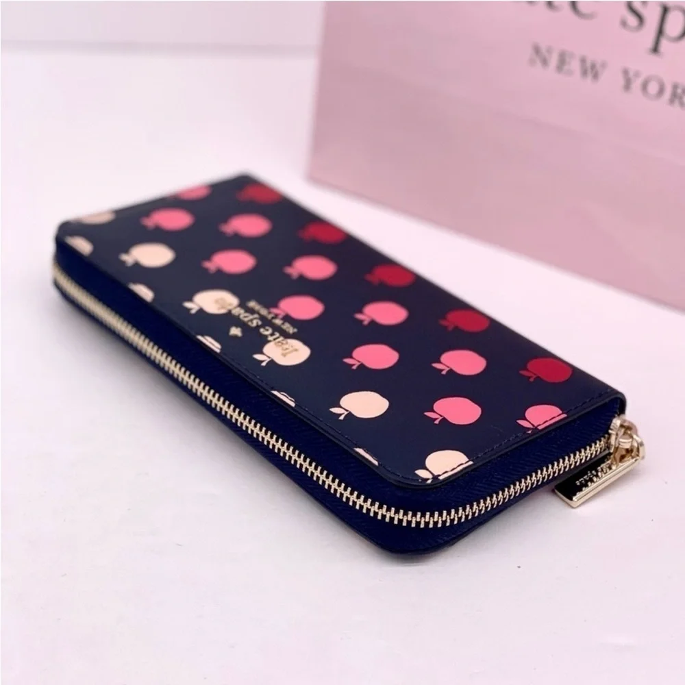 Kate Spade Perfect Orchard Apple Large Zip Continental Wallet